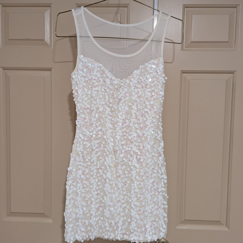 Profile By Gottex White Sequin Mini Dress